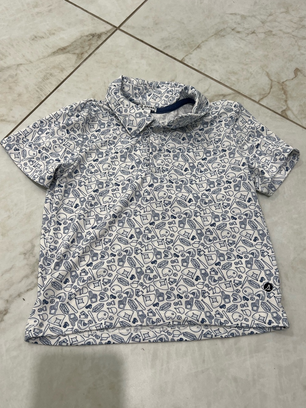 Sperry White Basbeall Polo Shirt Size 2T